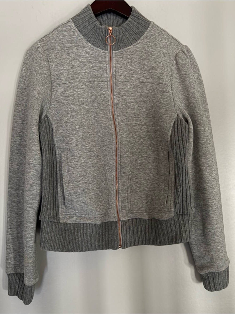 Anthropologie Saturday Sunday Ribbed Knit Jacket in Heathered gray Womens Size M